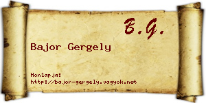 Bajor Gergely névjegykártya